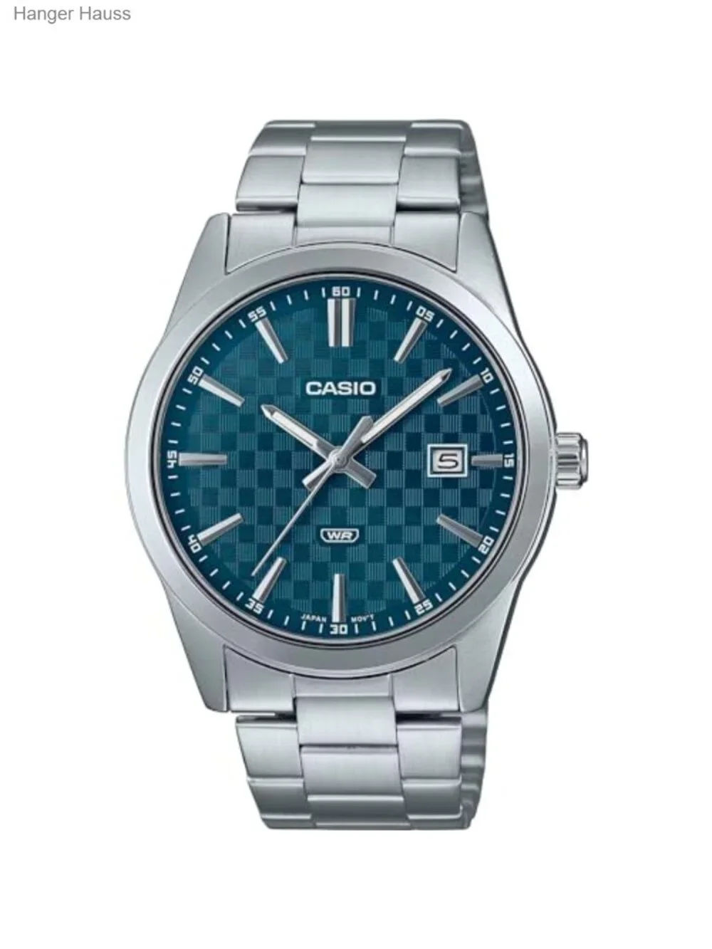 Stainless Steel Men's Analog Watch with Blue Dial